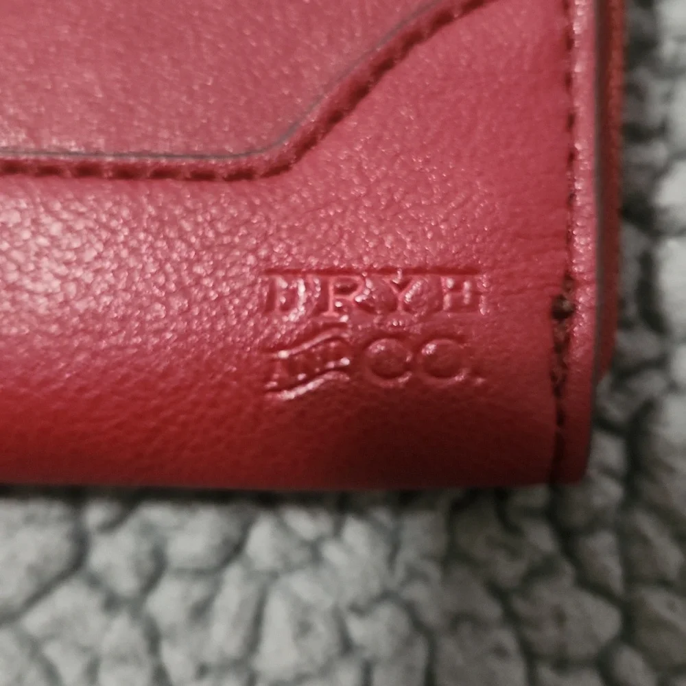 Frye & Co Faux Leather Maroon Zip Wallet Wristlet
